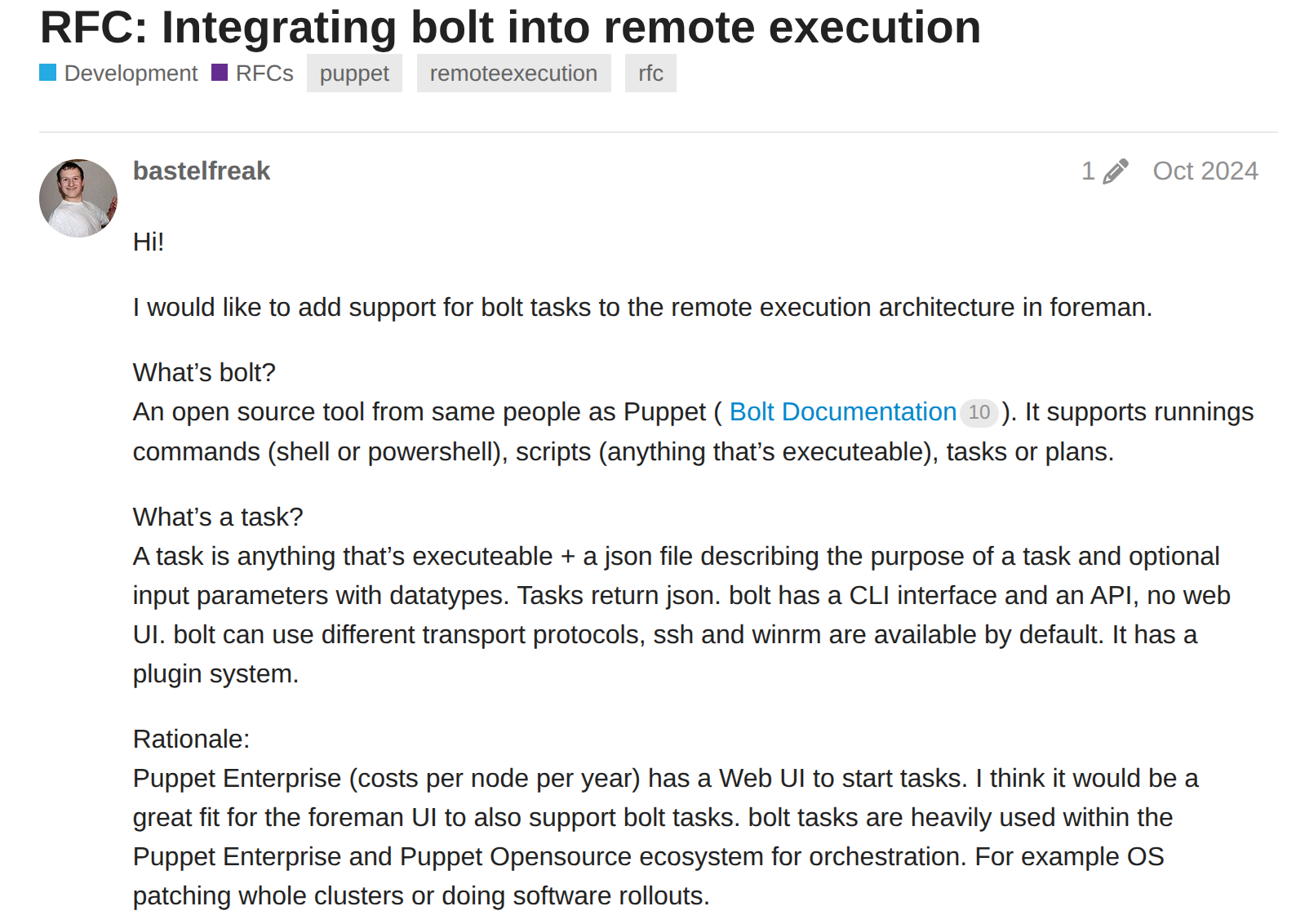 RFC adding openbolt to foreman