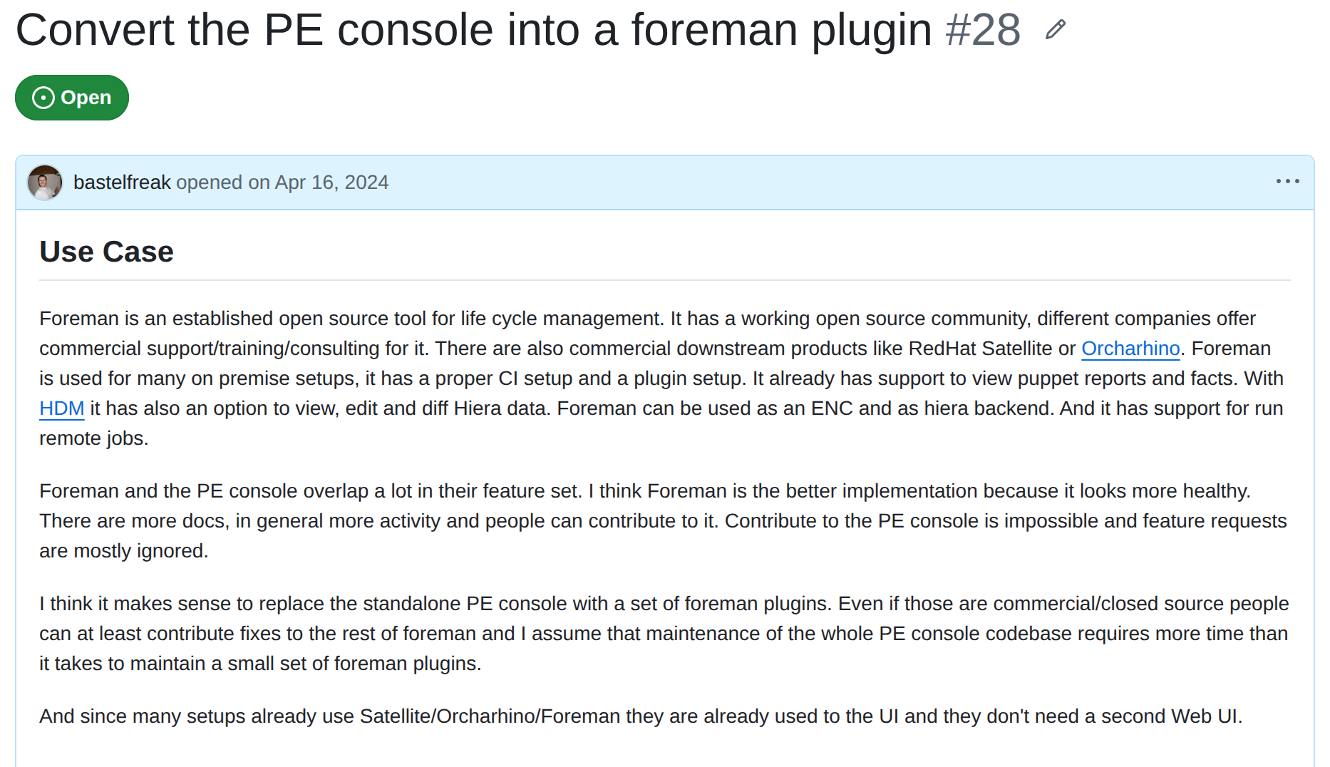 ask perforce to create a foreman plugin