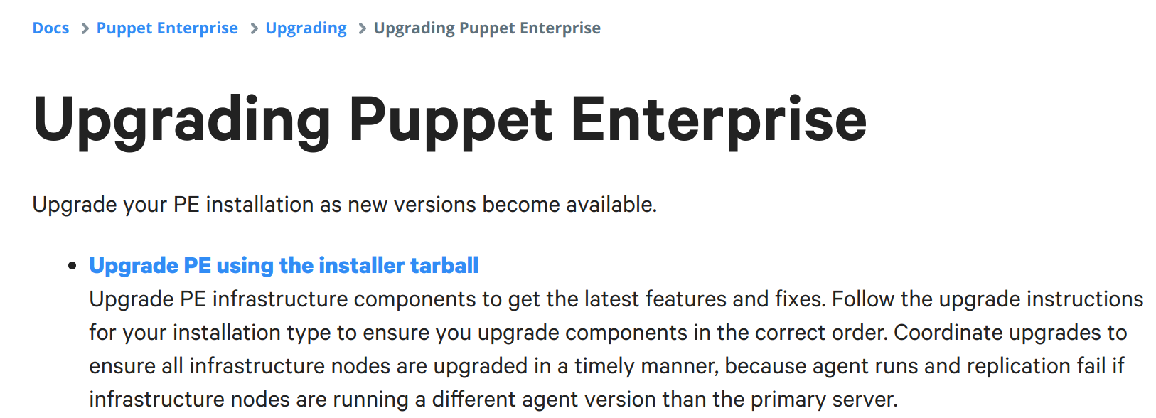upgrade docs wo PIM